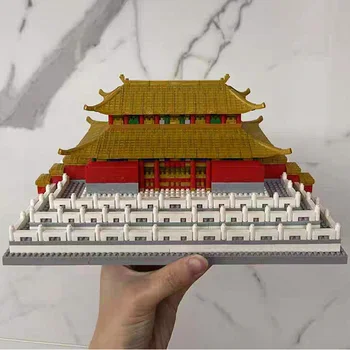 3D модель, алмазные блоки, кирпичи, Строительная игрушка для детей, Зал Высшей гармонии, Императорский дворец, китайская традиционная архитектура