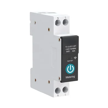 С измерительным Wi-Fi интеллектуальным выключателем 1P 63A DIN для рейки беспроводной пульт дистанционного управления mini smart home