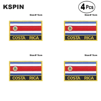 Флаг Коста-Рики Прямоугольной формы, железные нашивки, вышитые нашивки с флагом, нашивки с национальным флагом для одежды