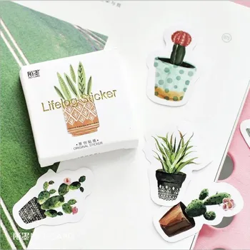 45шт креативных канцелярских принадлежностей для растений, мини-наклейки в штучной упаковке для скрапбукинга, дневника, альбома 