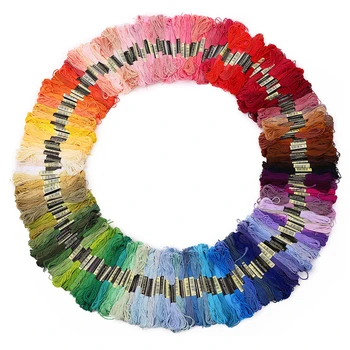 447 штук нитей для вышивания разного цвета, мотки нитей для вышивания крестиком, нитки для рукоделия разного градиентного цвета, 8 метров