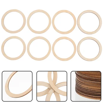 Плоские деревянные кольца, незаконченный круглый деревянный круг, украшения своими руками