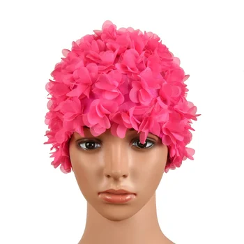 Винтажная женская шапочка для плавания с цветочным рисунком, ретро-шапочка для плавания, Цветочная шапочка для купания, привлекательная шляпа