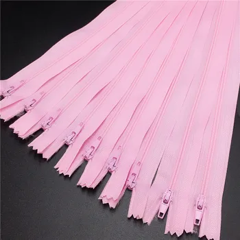 10шт розовый цвет 3 # Закрытые нейлоновые катушки на молнии для индивидуального шитья (6-24 дюйма) 15-60 см