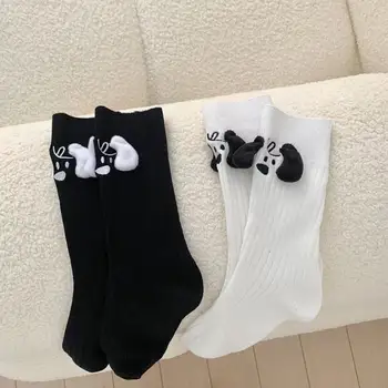 Уникальные носки до середины икры, Ультра-мягкие 3D носки с собачьими ушками для друзей, сестер, влюбленных, Высокоэластичный мультяшный забавный ворс для женщин