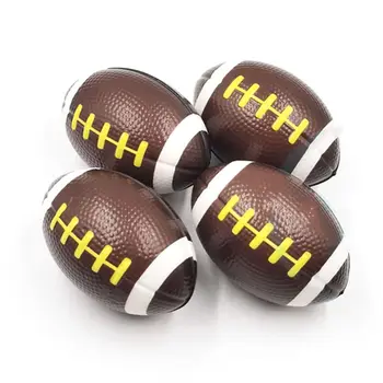 4 шт. Мягкий Американский регби с медленным отскоком, коричневый, Мини-спортивная игрушка для регби, Вырезанный рисунок, Сжимающий игровой мяч Взрослые Дети