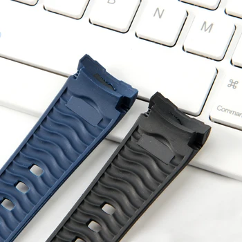Дугообразный ремешок для часов Omega Sea Master Watch Band Водонепроницаемый резиновый силиконовый браслет для наручных часов, пряжка для ремня 20 мм
