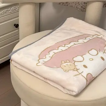 Новое милое одеяло Sanrio Hello Kitty для общежития на одного человека, одеяло для обеденного отдыха, кондиционер, Мягкое и теплое Маленькое одеяло для ленивого дивана