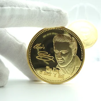 Король поп-музыки Майкл Джексон, позолоченный Юбилейный золотой сувенир известного певца США, Памятная монета вызова
