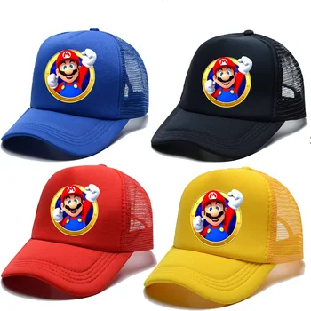 Детская бейсболка аниме Супер Марио для мальчиков и девочек Бейсболка Детская хлопковая солнцезащитная шляпа Детские уличные шляпы с козырьком Подарок