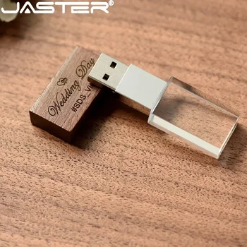JASTER USB Флэш-Накопитель Кристалл Деревянная Ручка-Накопитель Водонепроницаемый Memory Stick Флешка 16 ГБ U Диск 32 ГБ 64 ГБ Свадебный Подарок Флэш-Накопитель