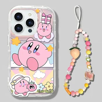 Симпатичные Чехлы для телефонов Kirby для iPhone 15 14 Promax Plus С защитой От падения 13 12 11 X XS XR 8 7 Plus All-Inclusive Soft Shell