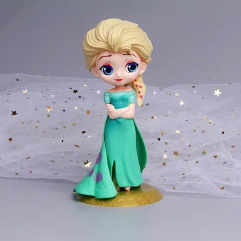 Q Версия Frozen 2 Королева Эльза Фигурка Принцессы Модель Игрушки ПВХ для Детей на День Рождения Рождественский Торт Декор Подарок