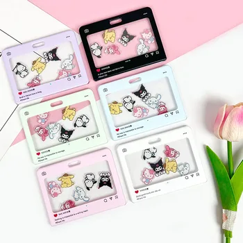 Sanrio Rocking Card Shell Kawaii Hello Kitty Куроми Аниме Мультфильм Милый Студенческий Обед Карта Автобусная Карта Защитный Рукав Игрушки Подарки
