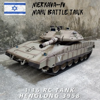 Henglong 3958 Israel Merkava MK IV Основной Боевой Танк С Дистанционным Управлением Модель 1/16 Металлических Гусениц Внедорожный Пожарный Радиоуправляемый Автомобиль Игрушки Подарки