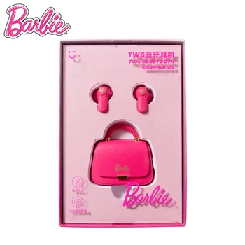 MINISO Barbie Розовая сумка в стиле TWS Bluetooth Наушники Аниме Мультфильм Милые портативные беспроводные наушники Bluetooth подарок для девочки