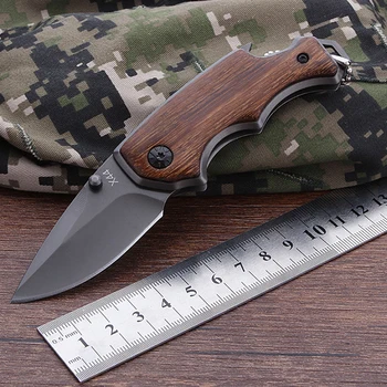 Складной нож из черной стали, тактический охотничий нож для выживания 7CR15MOV EDC, карманные ножи, универсальный походный боевой нож на открытом воздухе, многофункциональный инструмент