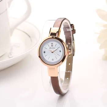 Fashion Women Lady Round Quartz Analog Bracelet Wristwatch Watch Brown часы женские наручные accesorios para mujer quartz watch