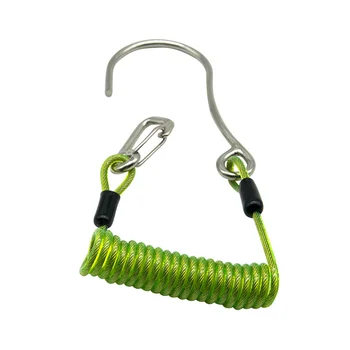 Крюк для рафтинга с одной головкой Рифовый Крюк из нержавеющей стали Спиральный пружинный шнур Аксессуар для безопасности при погружении - Зеленый