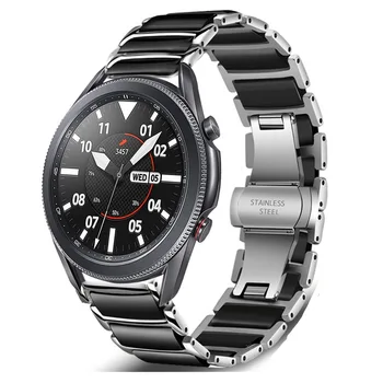 20 мм Керамический + Металлический Ремешок для Samsung Galaxy Watch 6 5 4 40 мм 44 мм Роскошный Браслет-Ремешок для часов 4 6 Classic 42 мм 46 мм 43 мм 47 мм