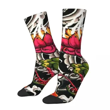 Забавный Сумасшедший Компрессионный Носок для Мужчин Snack Hip Hop Harajuku Tatto Happy Quality Pattern Printed Boys Crew Носок Новинка Подарок