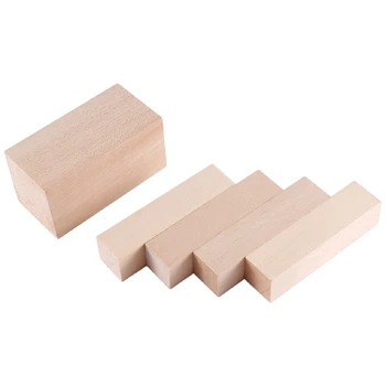 5 шт. деревянных блоков для резьбы, Деревянные блоки для строгания, Блоки для резьбы по липе, Незаконченный набор из мягкой древесины для начинающих резчиков.