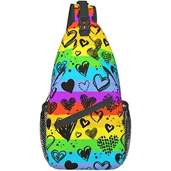 Сумка-слинг Rainbow LGBT Gay Pride, многоцелевые сумки через плечо, дорожный походный нагрудный рюкзак для женщин и мужчин