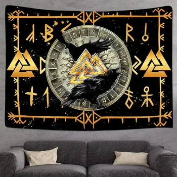 Мистический символ, Психоделические Руны, Гобелены в скандинавском стиле от Ho Me Lili для декора комнаты
