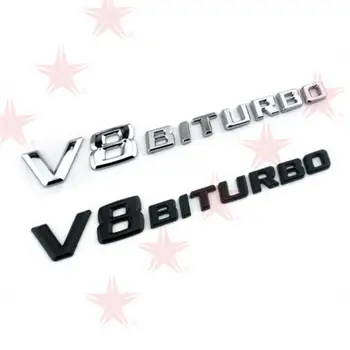 3D ABS Автомобильная Наклейка V8 BITURBO Логотип Эмблема Значок Задняя Сторона Автомобиля-стайлинг Наклейка Для Benz V8 BITURBO