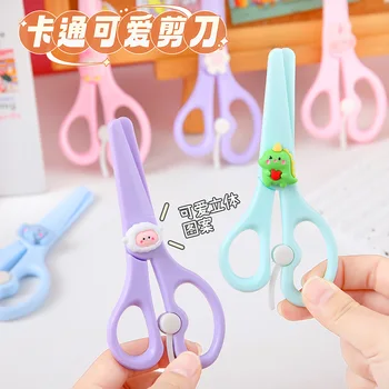 Мультяшные милые ножницы для детей, многоцелевой инструмент для резки бумаги для скрапбукинга ручной работы, милый дизайн в виде кролика розового цвета
