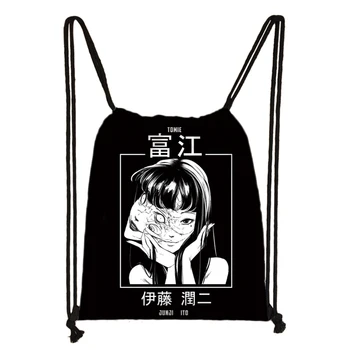 Женская сумка на шнурке из манги ужасов Tomie для подростков, рюкзаки для мальчиков и девочек, хип-хоп Junji Ito, сумка для путешествий, сумки для обуви
