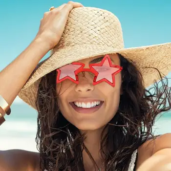 Уникальные солнцезащитные очки в форме звезды, Блестящие Солнцезащитные очки, Винтажные солнцезащитные очки с пентаграммой Для женщин, Уличные Летние Пляжные очки UV400
