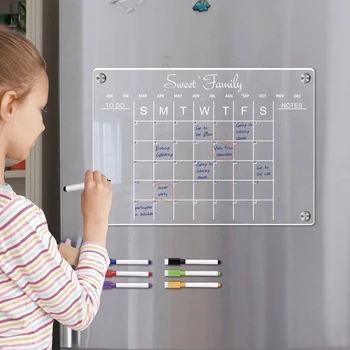 Планировщик Прозрачный магнитный календарь доска блокнот магнитная наклейка на холодильник