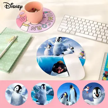 Коврик для мыши Disney Happy penguin, круглый, изготовленный на заказ, коврик для офисного компьютерного стола, настольная клавиатура, Большой коврик для мыши, подушка для ноутбука, нескользящая