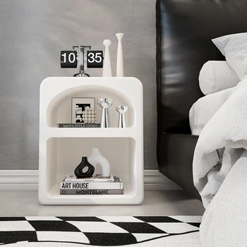 Прикроватный Шкаф для гостиной Белый Минималистичный Элегантный Дизайн Роскошное Крепление Арт Ретро Шкаф Дисплей Мобильная Мебель Отель