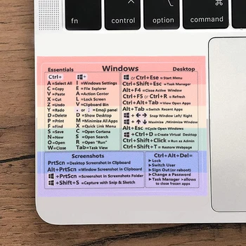 Ссылка на ПК с Windows Наклейка с сочетанием клавиш Клей для настольного ПК ноутбука Наклейка с радужной шпаргалкой
