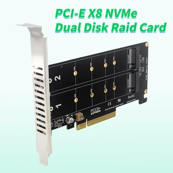 PCI-E X8 X16 Двухдисковая RAID-карта NVME M.2 M КЛЮЧ SSD Адаптер Расширения Массива Расширенная Материнская плата PCI-E 3.0 4.0 Разделенная Карта