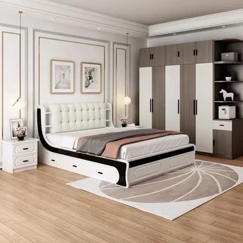 современный дизайн деревянная кровать размера 