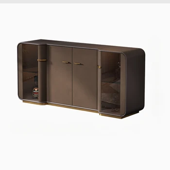 Светлый роскошный обеденный шкаф, домашняя мода в итальянском стиле, шкаф для обуви в постмодернистском стиле, мраморный элитный вход