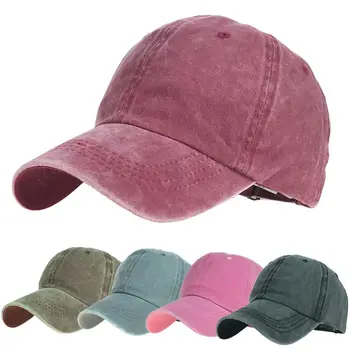 Регулируемые бейсболки из винтажного выстиранного хлопка, солнцезащитная шляпа с конским хвостом, спортивные кепки для дальнобойщиков Унисекс