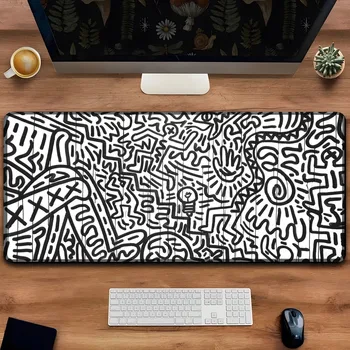 Модный коврик для мыши KeithS Haring в стиле абстрактного искусства, Персонализированный игровой коврик для мыши, Геймерский Большой резиновый замок, Большой настольный коврик