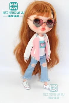 1шт кукла Blyth Одежда модная розовая толстовка, джинсы для Blyth Azone OB23 OB24 1/6 кукла Рождественский подарок