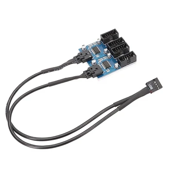 9-контактный разъем USB-разветвителя с разъемом от 1 до 2/4 разъема удлинительного кабеля для материнской платы, разъем кабеля-разветвителя USB 2.0