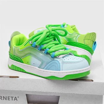 Высококачественная зеленая дизайнерская обувь, мужские уличные нескользящие кроссовки для скейтборда, модная повседневная спортивная обувь на платформе для женщин