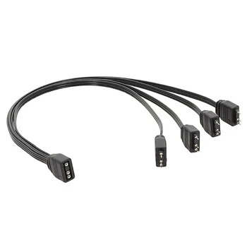 3-контактный разветвительный кабель ARGB 5V от 1 штекера до 4 штекерных портов и расширение вашей системы освещения Высокая безопасность и долговечность