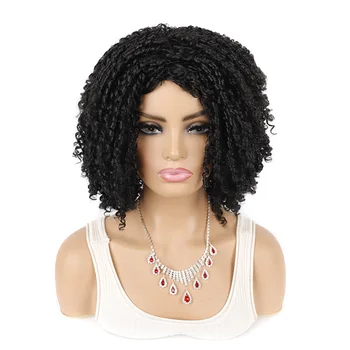 Африканский женский парик с дредами, внешняя торговля, черный кудрявый парик, пушистый кудрявый парик с короткими волосами