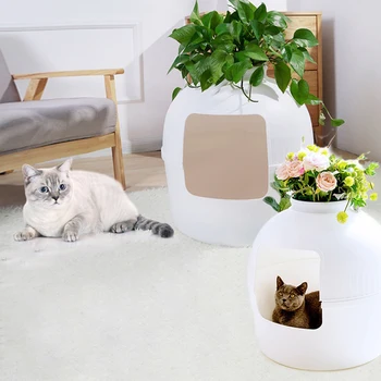 Секретный ящик для кошачьего туалета Скрытый Ящик для мусора Ограждение Цветочный Горшок для растений Ящик для мусора Кошачий дом Мебель для домашнего декора