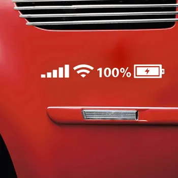 1 шт. индикатор уровня заряда батареи Wifi, Светоотражающая серебристо-белая наклейка на автомобиль, забавная наклейка на заднее лобовое стекло, боковую дверь кузова, Аксессуары для декора автомобиля