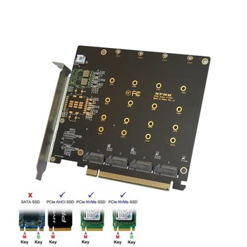 4X NVME M.2 AHCI к PCI-E Express 3.0 Gen3 X16 Raid-карта с вентилятором, адаптер VROC Raid 0 Hyper.
