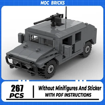Строительные блоки Moc серии War Модель HMMWV M1025 Технические Кирпичи DIY Сборка Военной техники Игрушка в подарок